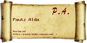 Pautz Alda névjegykártya